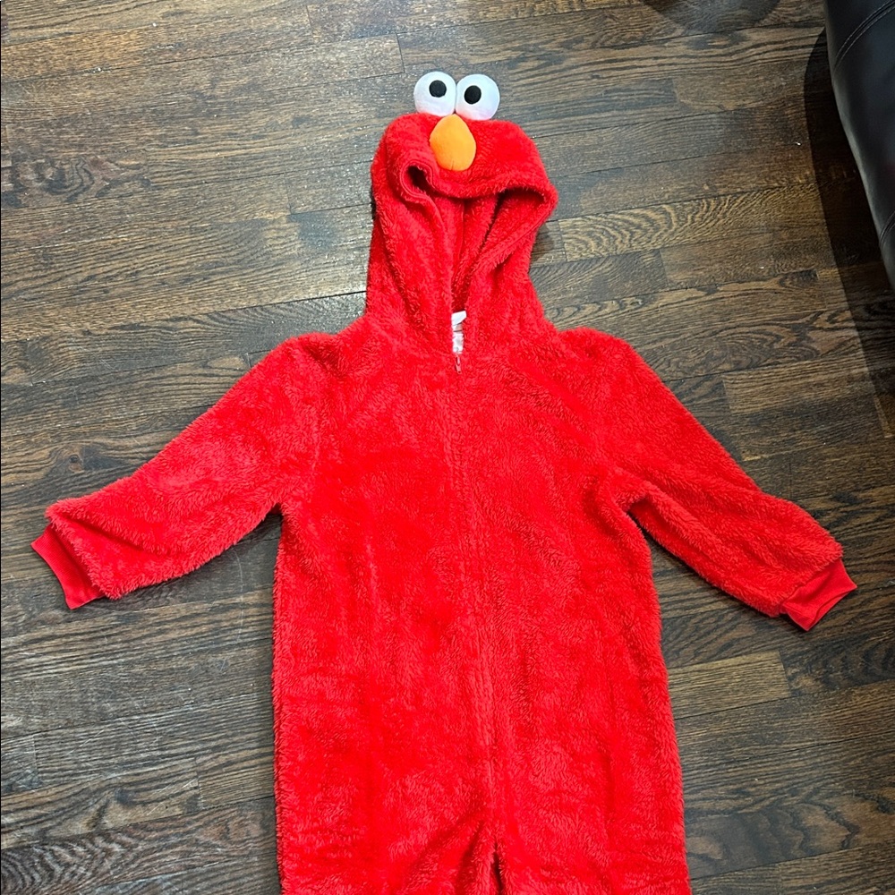ELMO Red Fuzzy Character Onesie LIKE NEW